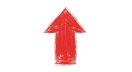 Red Handdrawn Up Arrow Graphic
