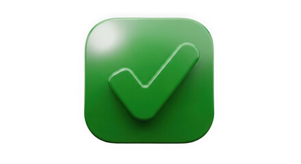 3d Green Checkmark Button Icon