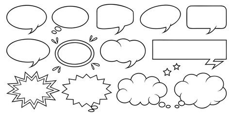 Obraz premium Speech bubble collection. Set of speech bubble. Speech bubble comic. Line art speech bubbles. speech bubble comic signs. 