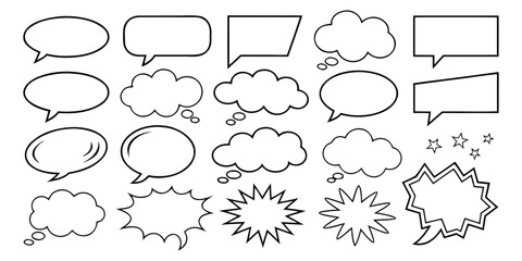 Obraz premium Speech bubble collection. Set of speech bubble. Speech bubble comic. Line art speech bubbles. speech bubble comic signs. 