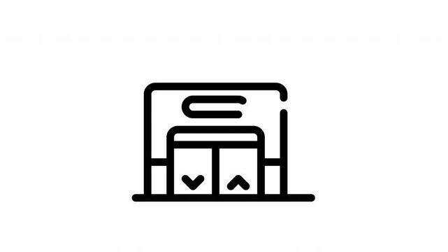 icon line motion graphic elevators