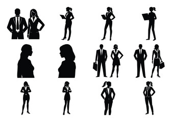 Business People Silhouettes Diverse Professional Team and Individuals silhouette