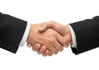 Photo of closeup of a handshake between two business people isolated on transparent background