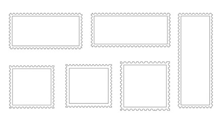 Blank postage stamp borders ready for your creative designs, letters, or announcements