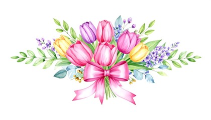 Obraz premium Watercolor floral bouquet (2)