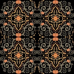 Autumn Fall Ikat Digital Seamless Background for Fabric, Scrapbook, Party Decor