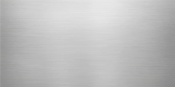A metallic silver background with a textured, brushed steel surface and a shiny, industrial pattern