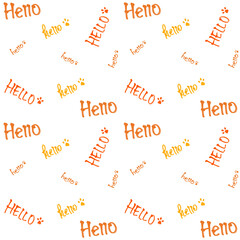seamless pattern hello word made of colorful letters transparent background