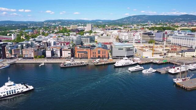 Aker Brygge aerial view, Oslo