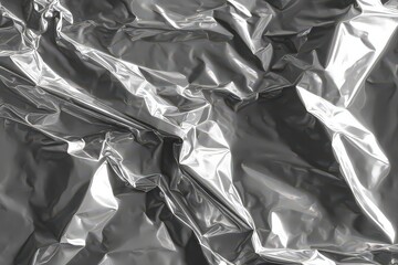 Crumpled Silver Aluminum Foil Texture