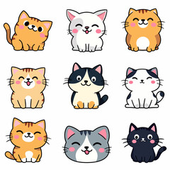Fototapeta premium set of funny cats
