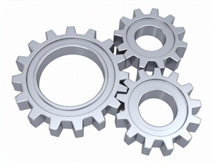 Corporate organization management system; a business process where the team shows collaboration and partnership, working together in unity like a gear and cog machine.
