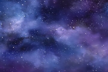 Naklejka premium Purple And Blue Nebula With Stars In Space