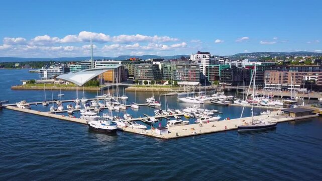 Aker Brygge aerial view, Oslo