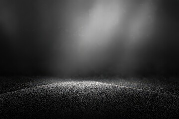 Dark Background With Silver Glitter And Spotlight