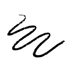 Abstract Black Wavy HandDrawn Line Scribble.