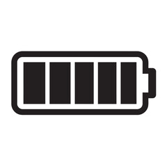 black and white silhouette vector of battery icon with white background
