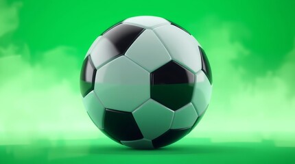 Fototapeta premium Photorealistic 3D Rendered Soccer Ball on Green Screen Background for Visual Effects, Graphic Design, Sports Media, Digital Compositing, and Professional CGI Production Projects.