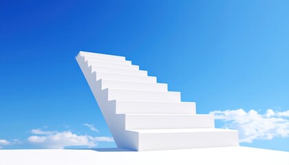 Obraz premium ladder to the sky is the way to a better future, a path of hope and opportunity driven by personal ambition and a desire for growth.