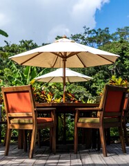 Outdoor Patio Dining Set, Tropical Setting (1)