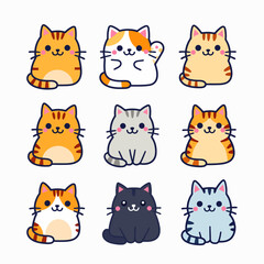 Cute Cat Vector Set
