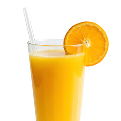 Tropical Fruit Juice Drink Glass Isolated on White