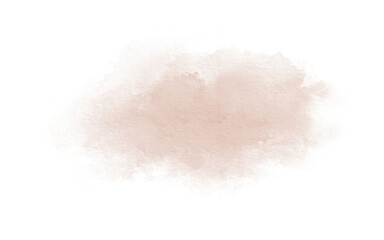 Abstract watercolor peach color spot on transparent background in pastel technique for postcards, websites, invitations, flyers, packaging products, patterns, any composition.