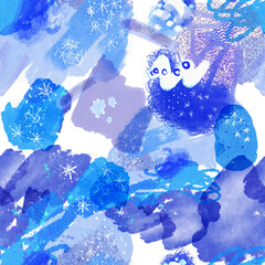 blue christmas background with snowflakes