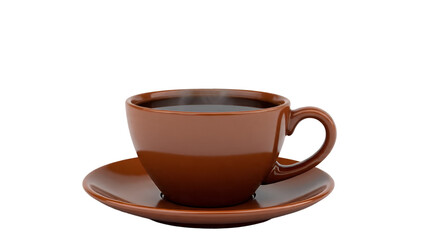 Obraz premium Hot Coffee Cup with Steam Beverage Concept Isolated