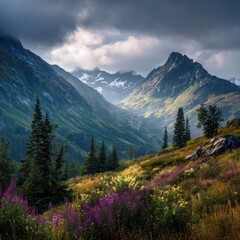 Obraz premium wild Alaska trekking destination wallpaper