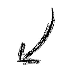Hand Drawn Chalk Arrow Pointing Down Left.