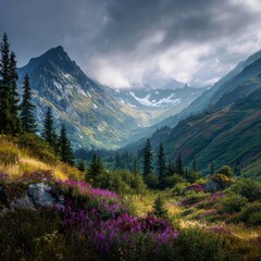 Obraz premium wild Alaska trekking destination wallpaper