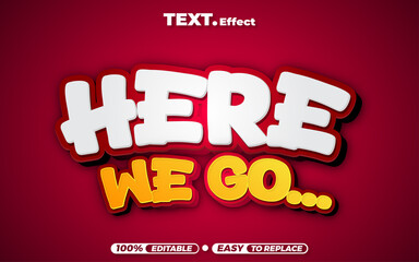 Editable 3D text effect, cartoon blue text style 1
