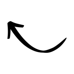 Hand Drawn Curved Upward Arrow.