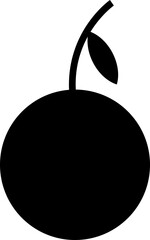 Orange icon with solid black silhouette and outline vector illustration style. Collection of tropical fruit icons for food, nutrition, healthy eating, organic, vegan, vegetarian and diet design