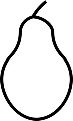 Pear icon with solid black silhouette and outline vector illustration style. Collection of tropical fruit icons for food, nutrition, healthy eating, organic, vegan, vegetarian and diet design