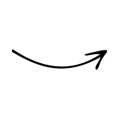 Handdrawn Curved Arrow Graphic Design Element.