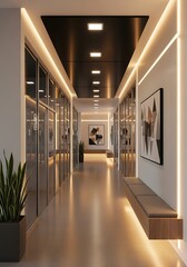 Modern hallway with minimalist design