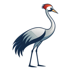 Fototapeta premium Flat a crane bird logo icon vector illustration design