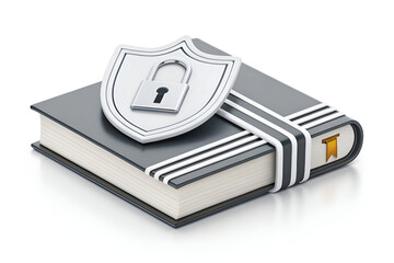 Minimal 3D Book Shield Icon – Education Security Concept