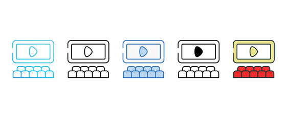 Film Interval icon design with white background stock illustration
