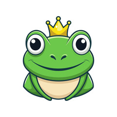 Fototapeta premium Flat a crown frog head logo icon vector illustration design