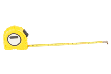 Yellow tape measure isolated on white background