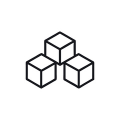 Obraz premium Three Cubes Symbol Icon