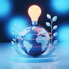 Blue globe representing global connectivity for education