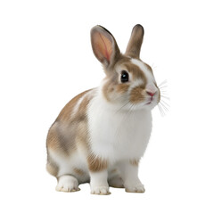 Obraz premium Adorable Bunny Sits Calmly Isolated on Transparent Background, Showing Fur Details and Paws