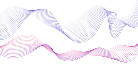 Colorful wave patterns flow gracefully across a white background creating an elegant visual effect in digital design