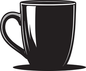 Minimal Mug Silhouette in Black | Vector Artwork for Print