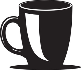 Minimal Mug Silhouette in Black | Vector Artwork for Print