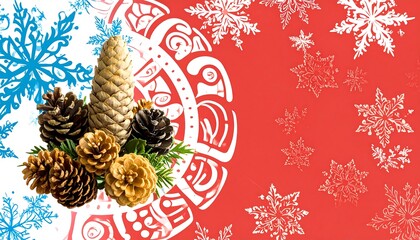Winter pine cone design